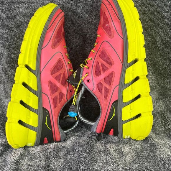 Hoka One One W Conquest Women’s Size 9.5 Running Shoes Pink Yellow Cushioning - Picture 6 of 10